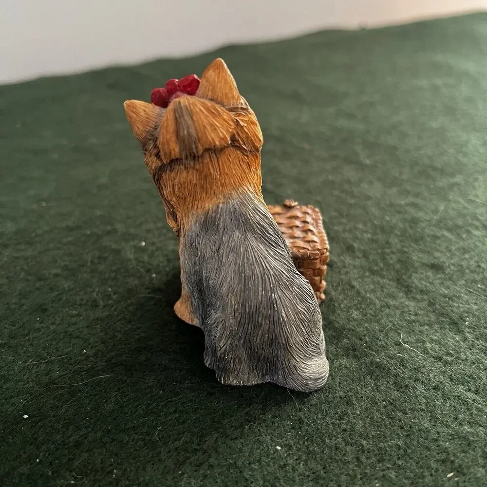 2003 Yorkshire Terrier w/ Picnic Basket Figurine 2.5